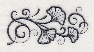 Inky Ginkgo Leaves Border