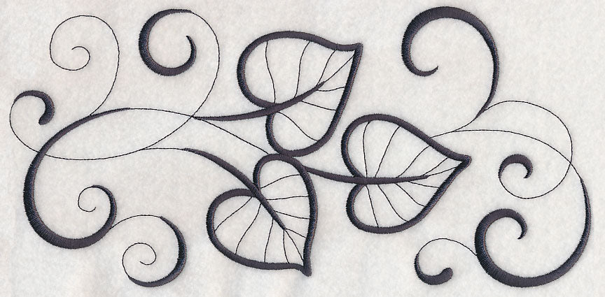 Inky Cottonwood Leaves Border