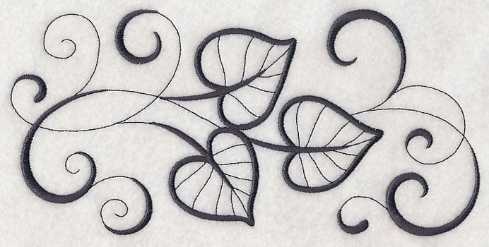 Inky Cottonwood Leaves Border