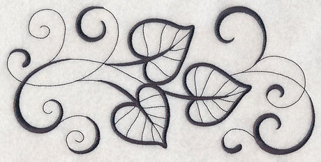Inky Cottonwood Leaves Border