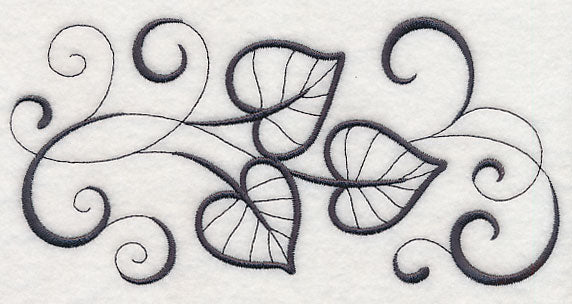 Inky Cottonwood Leaves Border