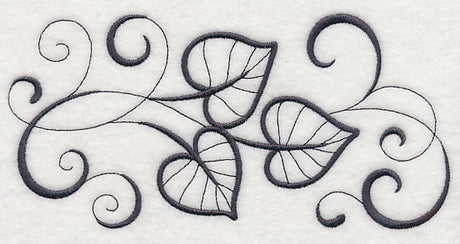 Inky Cottonwood Leaves Border