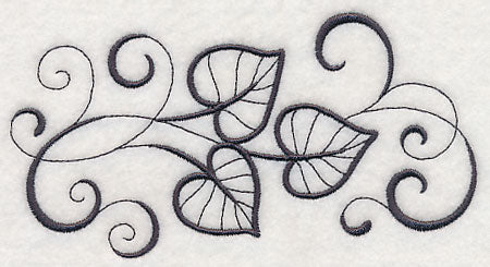 Inky Cottonwood Leaves Border