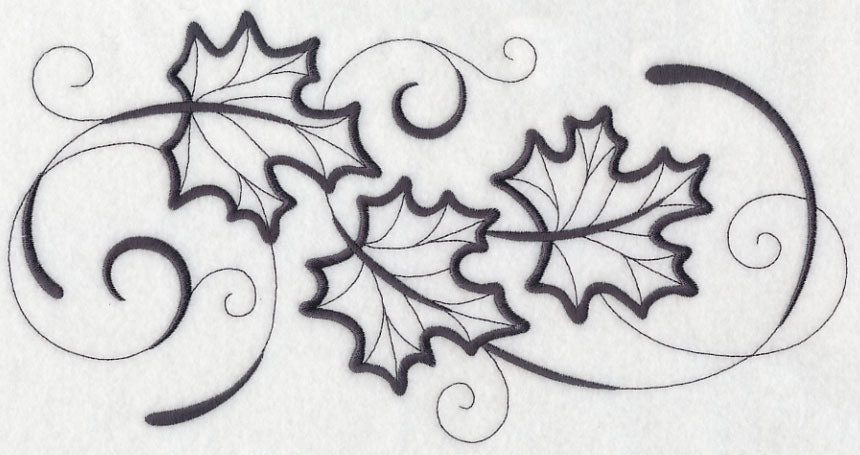 Inky Maple Leaves Border