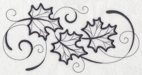 Inky Maple Leaves Border