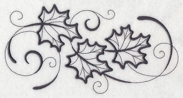 Inky Maple Leaves Border
