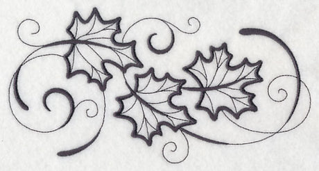 Inky Maple Leaves Border