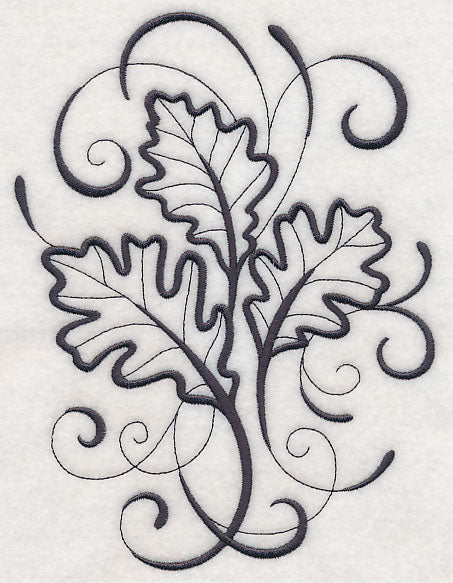Inky Oak Leaves