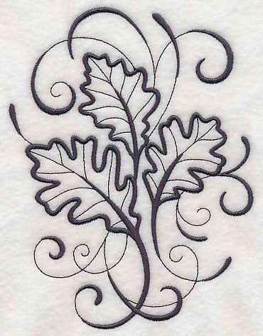 Inky Oak Leaves