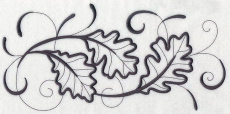 Inky Oak Leaves Border