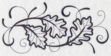 Inky Oak Leaves Border