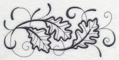 Inky Oak Leaves Border