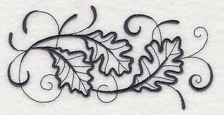 Inky Oak Leaves Border