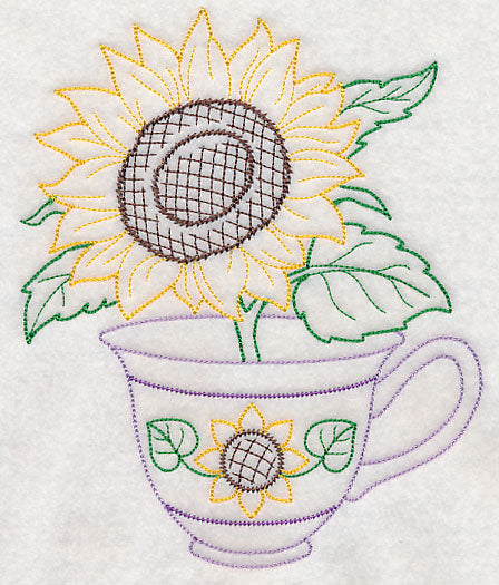 Autumn Sunflower Teacup (Vintage)
