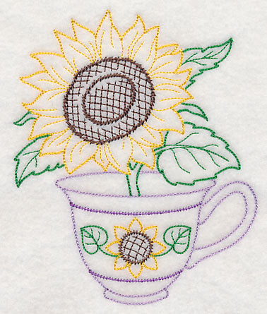 Autumn Sunflower Teacup (Vintage)
