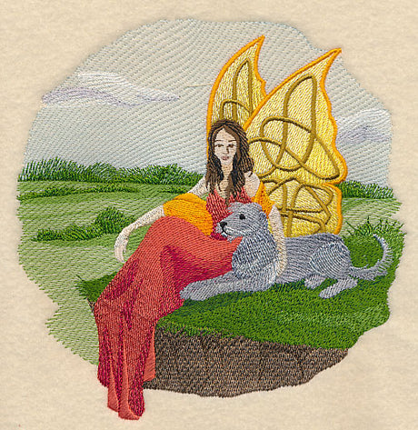 Wolfhound and Celtic Fairy