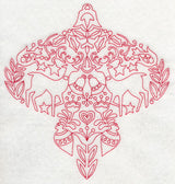 Scandinavian Christmas Ornament (Redwork)