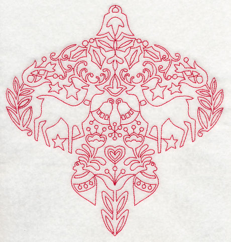 Scandinavian Christmas Ornament (Redwork)