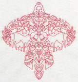 Scandinavian Christmas Ornament (Redwork)