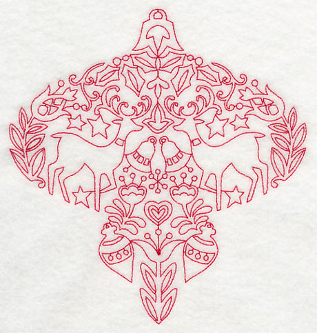 Scandinavian Christmas Ornament (Redwork)