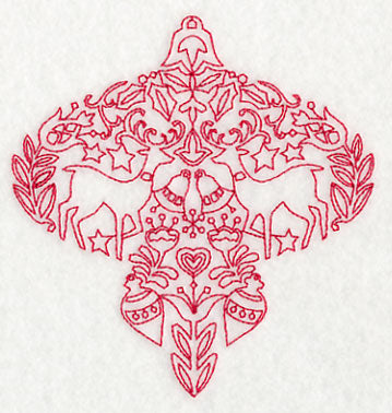 Scandinavian Christmas Ornament (Redwork)