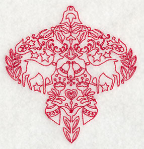 Scandinavian Christmas Ornament (Redwork)