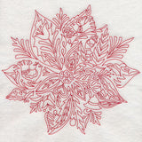 Scandinavian Christmas Poinsettia (Redwork)