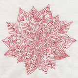 Scandinavian Christmas Poinsettia (Redwork)