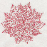 Scandinavian Christmas Poinsettia (Redwork)
