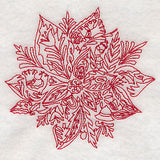 Scandinavian Christmas Poinsettia (Redwork)