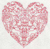 Scandinavian Christmas Heart (Redwork)