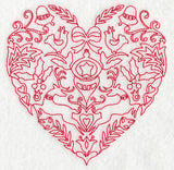 Scandinavian Christmas Heart (Redwork)
