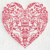 Scandinavian Christmas Heart (Redwork)