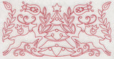 Scandinavian Christmas Tree Border (Redwork)