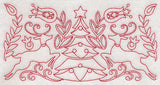 Scandinavian Christmas Tree Border (Redwork)