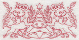 Scandinavian Christmas Tree Border (Redwork)