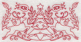 Scandinavian Christmas Tree Border (Redwork)