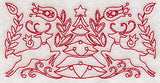 Scandinavian Christmas Tree Border (Redwork)