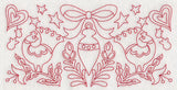 Scandinavian Christmas Ornament Border (Redwork)