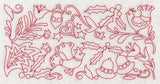 Scandinavian Christmas Border (Redwork)