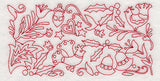 Scandinavian Christmas Border (Redwork)