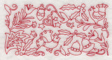 Scandinavian Christmas Border (Redwork)