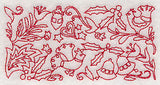 Scandinavian Christmas Border (Redwork)