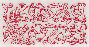 Scandinavian Christmas Border (Redwork)