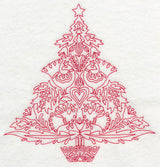 Scandinavian Christmas Tree (Redwork)