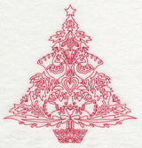 Scandinavian Christmas Tree (Redwork)