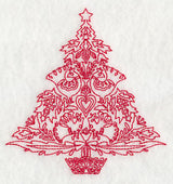 Scandinavian Christmas Tree (Redwork)