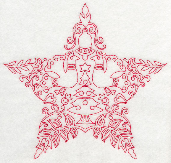 Scandinavian Christmas Star (Redwork)