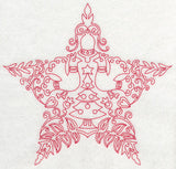 Scandinavian Christmas Star (Redwork)