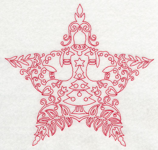Scandinavian Christmas Star (Redwork)